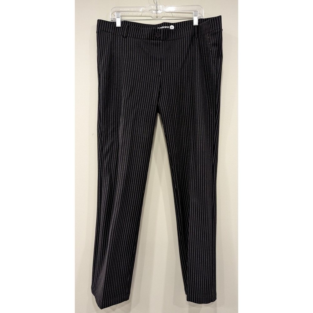 Betabrand Straight Leg Classic Dress Pant Yoga in Pinstripe Size 2XL